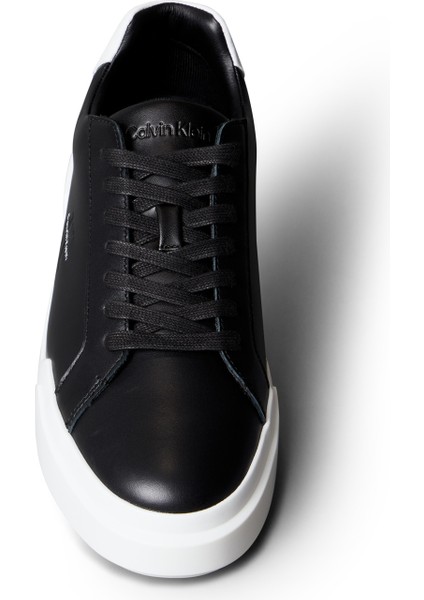 Siyah - Beyaz Erkek Sneaker Chunky Cupsole Laceup Lth fırsatları