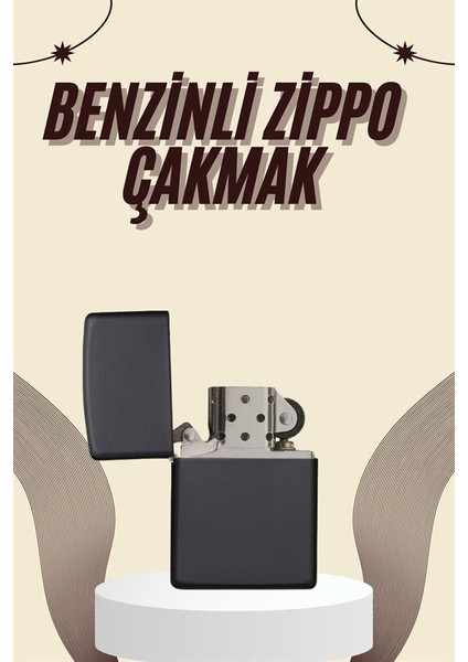 Çakmak Parlak Siyah Zippo Benzinli Çakmak Cep Boy Doldurulabilir fiyatları