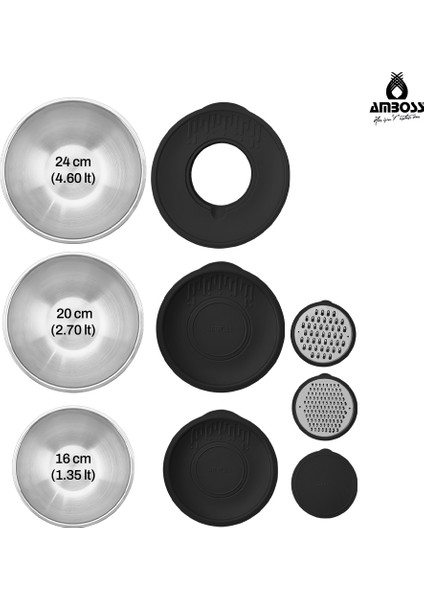 9 Parça Çok Amaçlı Kase Siyah 8019 fırsatları