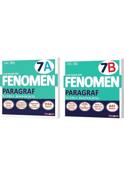 Fenomen Okul 2025 7. Sınıf Paragraf A + B Serisi Soru Seti 2 Kitap