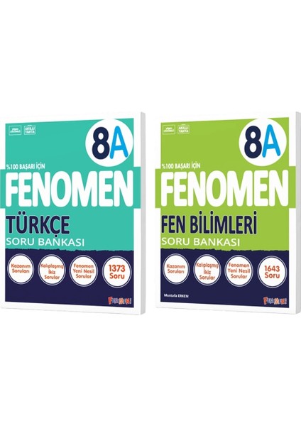 Fenomen Okul 2025 8. Sınıf Türkçe + Fen Bilimleri A Serisi Soru Bankası Seti 2 Kitap
