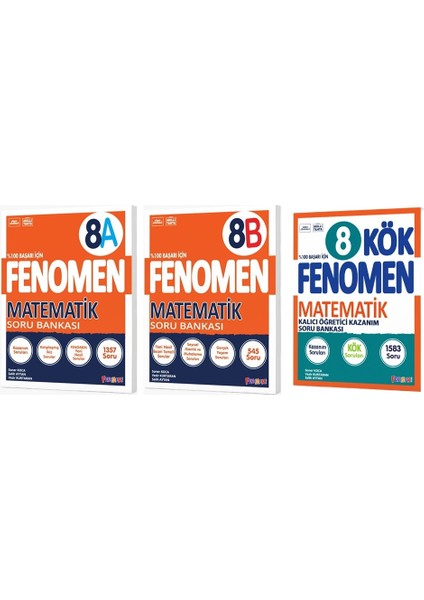 2025 8. Sınıf A-B Serisi Matematik Soru Bankası - Kök Serisi Matematik Soru Bankası 3'lü Set
