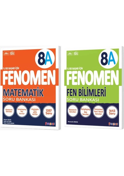 Fenomen Okul 2025 8. Sınıf Matematik + Fen Bilimleri A Serisi Soru Bankası Seti 2 Kitap