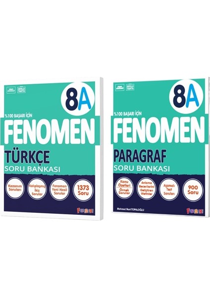Fenomen Okul 2025 8. Sınıf Türkçe + Paragraf A Serisi Soru Bankası Seti 2 Kitap