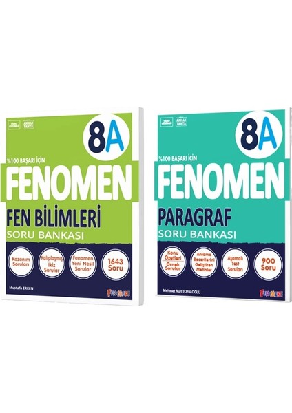 Fenomen Okul 2025 8. Sınıf Fen Bilimleri + Paragraf A Serisi Soru Bankası Seti 2 Kitap