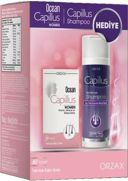 Ocean Capillus Women Kadın Şampuan Hediyeli 60 Tablet