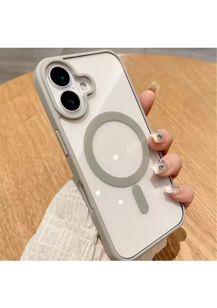 iPhone 16 Uyumlu Kenarları Renkli Şeffaf Magsafe Kılıf
