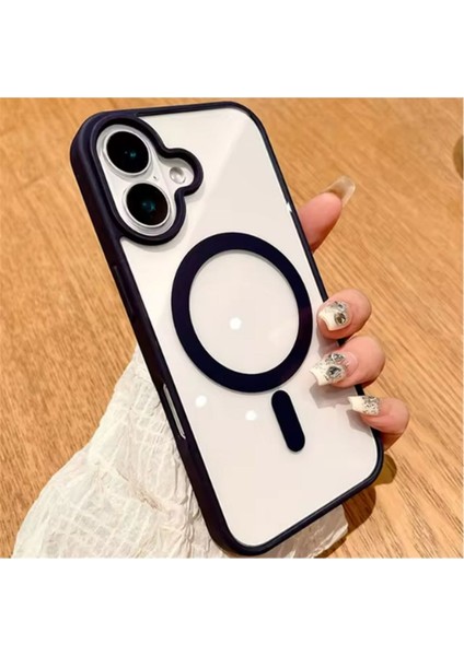 iPhone 16 Uyumlu Kenarları Renkli Şeffaf Magsafe Kılıf modelleri