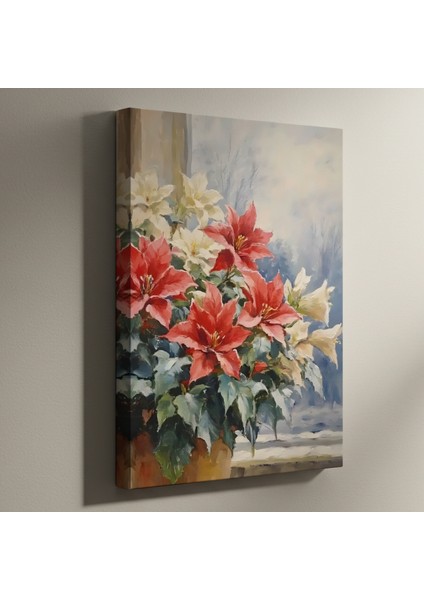 Kış Bahçesi Noel Çiçekleri Tablosu