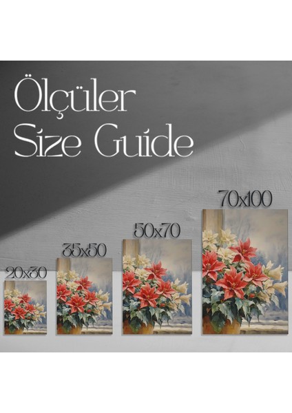 Kış Bahçesi Noel Çiçekleri Tablosu modelleri