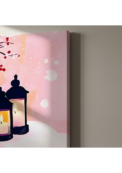 Kış Gecesi Fenerleri ve Kızıl Çilek Dalları Tablosu indirimleri