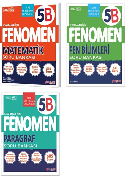 2025 5. Sınıf Matematik - Paragraf - Fen Bilimleri Serisi Soru Seti 3 Kitap