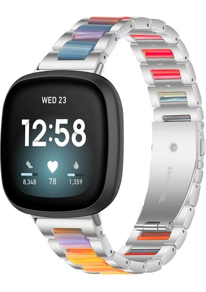 Metal Reçine Kayış Fitbit Versa 4/3 / Sense 2 / Sense Için (Yurt Dışından)