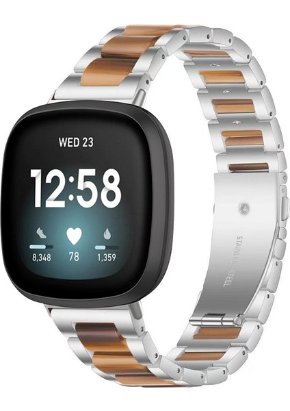 Metal Reçine Kayış Fitbit Versa 4/3 / Sense 2 / Sense Için (Yurt Dışından)