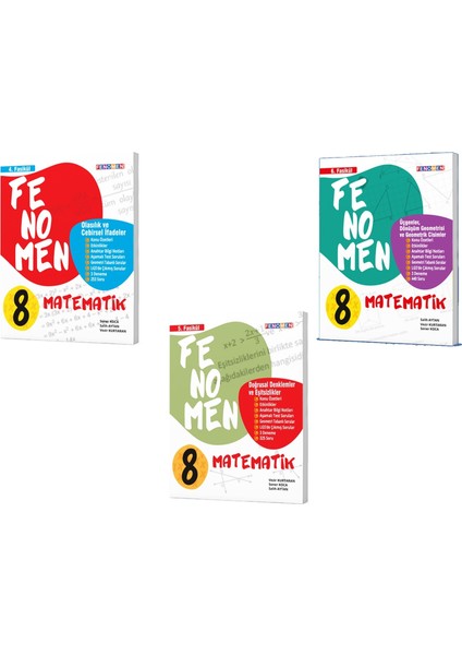 Fenomen Okul 8. Sınıf Matematik 4. 5. 6. Fasikül Seti 3 Kitap 2023