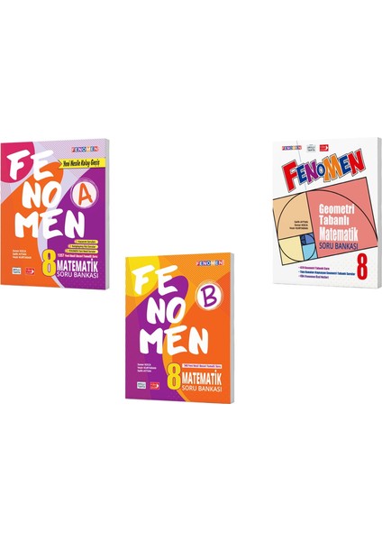 Fenomen Okul 8. Sınıf LGS Matematik + Geometri Soru Seti 3 Kitap 2023