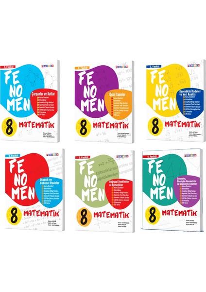 Fenomen 8. Sınıf LGS Matematik 1.2.3.4.5.6. Fasikül (Özetli) Soru Bankası 6 Kitap