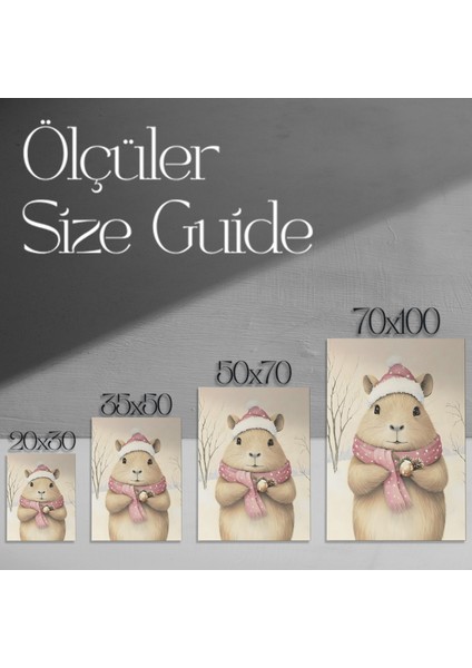 Sevimli Kışlık Kemirgen Noel Tablosu modelleri