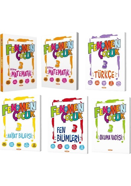 Fenomen Çocuk 3. Sınıf Türkçe Matematik Fen Hayat Bilgisi Okuma Vadisi Seti 6 Kitap