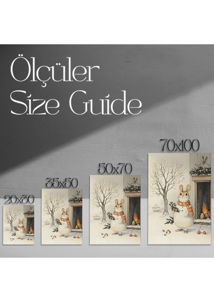 Kış Masalı Tavşanı Noel Tablosu modelleri