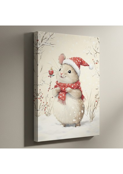 Kardan Adamla Şirin Fare Noel Tablosu