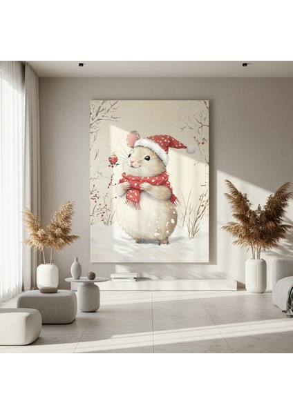 Kardan Adamla Şirin Fare Noel Tablosu fırsatları