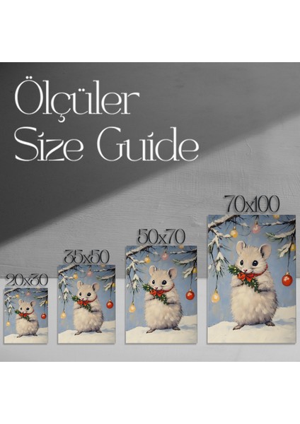 Sevimli Noel Faresi Kış Temalı Yağlıboya Tablosu modelleri