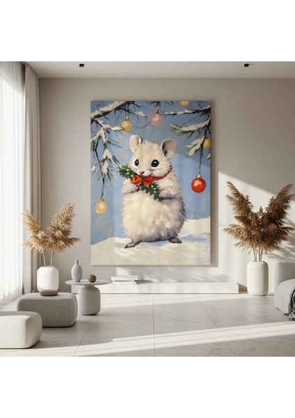 Sevimli Noel Faresi Kış Temalı Yağlıboya Tablosu fırsatları