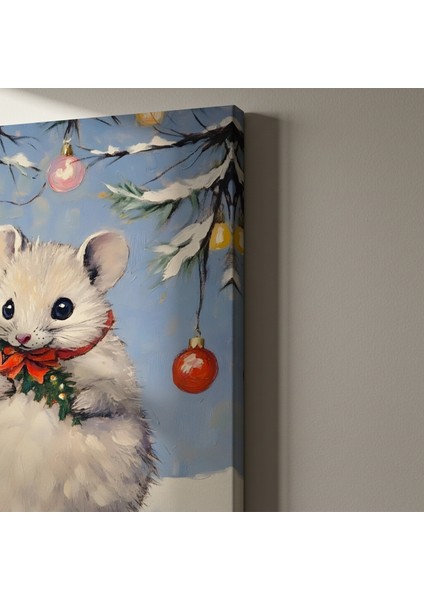 Sevimli Noel Faresi Kış Temalı Yağlıboya Tablosu indirimleri