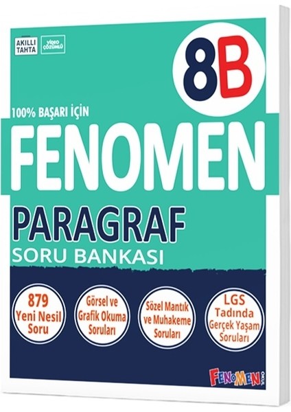 Fenomen Yayıncılık 8. Sınıf LGS Hazırlık Paragraf Soru Bankası 13-14 Yaş Ortaokul Öğrencileri