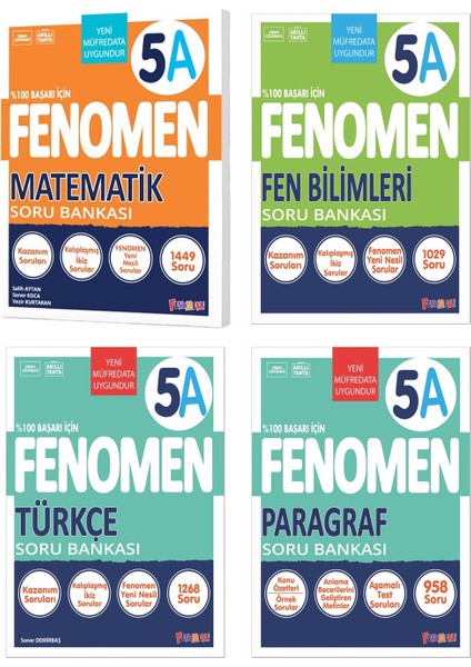 2025 5. Sınıf Matematik - Türkçe – Fen Bilimleri - Paragraf A Serisi Soru Bankası 4 Kitap