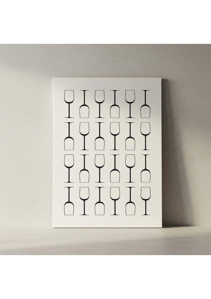 Minimalist Şarap Kadehi Desenli Soyut Tablo fiyatları