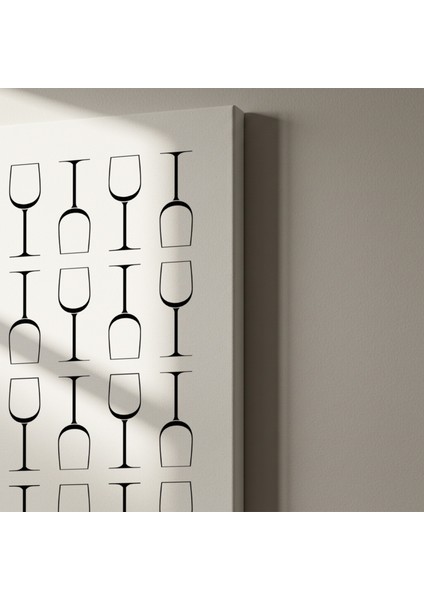 Minimalist Şarap Kadehi Desenli Soyut Tablo indirimleri