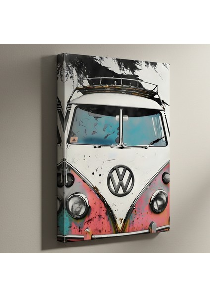 Retro Volkswagen T1 Plaj Arabası Tablosu