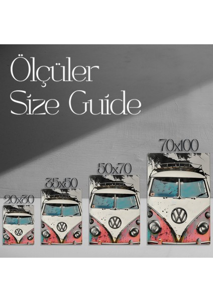 Retro Volkswagen T1 Plaj Arabası Tablosu modelleri