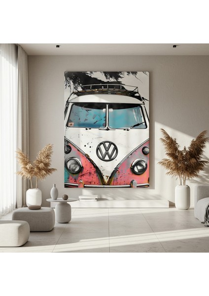 Retro Volkswagen T1 Plaj Arabası Tablosu fırsatları