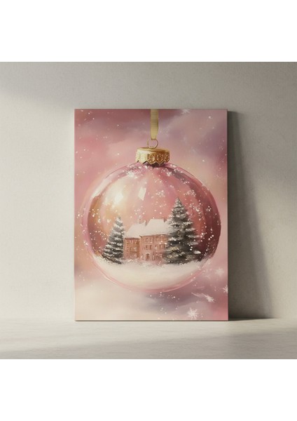 Pembe Kış Evi Noel Süs Tablosu fiyatları