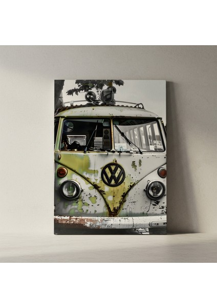 Eskitilmiş Volkswagen Otobüs Plaj Temalı Duvar Tablosu fiyatları