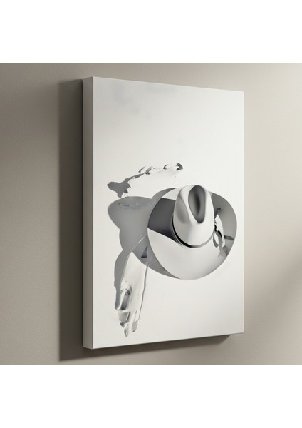 Plaj Güneşi Altında Şık Beyaz Şapka Tablosu