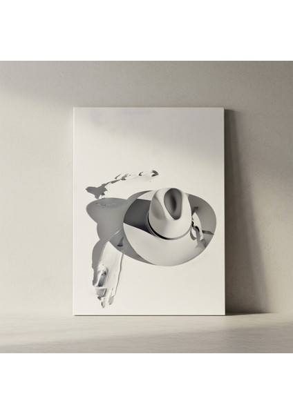 Plaj Güneşi Altında Şık Beyaz Şapka Tablosu fiyatları