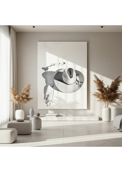 Plaj Güneşi Altında Şık Beyaz Şapka Tablosu fırsatları