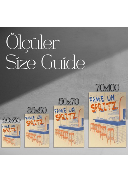 Aperol Spritz Bar İllüstrasyonu Tablosu modelleri