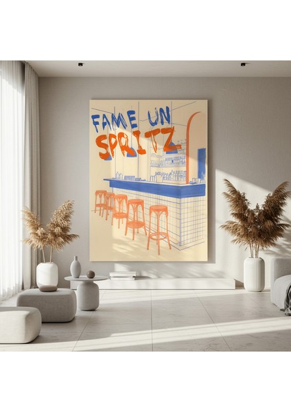 Aperol Spritz Bar İllüstrasyonu Tablosu fırsatları