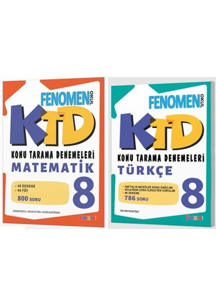 Fenomen Okul 2025 8. Sınıf Lgs Matematik + Türkçe Konu Tarama Denemeleri Seti 2 Kitap fiyatları