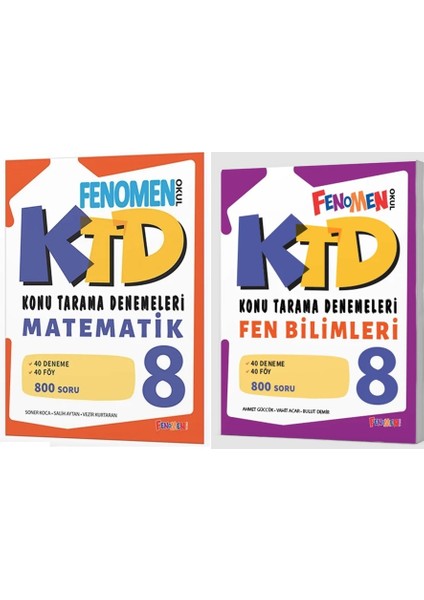Fenomen Okul 2025 8. Sınıf Lgs Matematik + Fen Bilimleri Konu Tarama Denemeleri Seti 2 Kitap