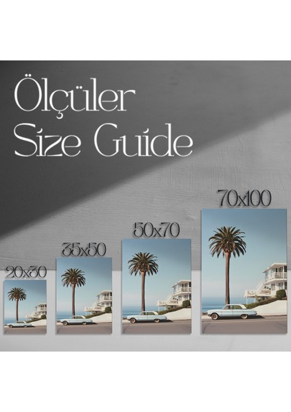 Plaj Evi ve Klasik Araba Tablosu modelleri