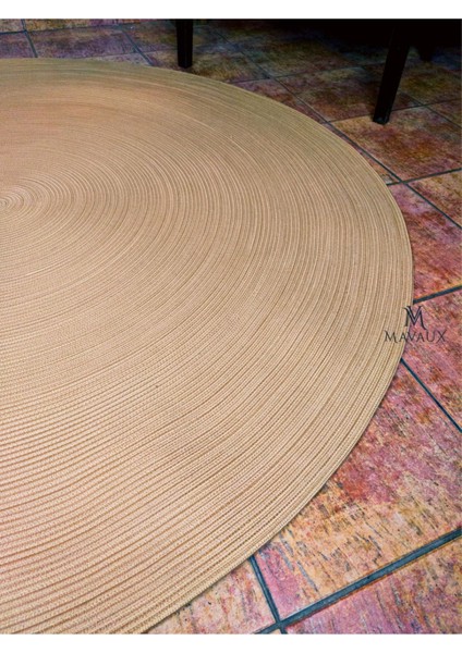 Dokuma Çift Taraflı Yuvarlak Hasır / Jüt Kilim Ev Dekorasyonu modelleri