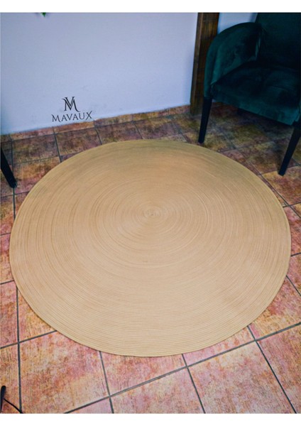 Dokuma Çift Taraflı Yuvarlak Hasır / Jüt Kilim Ev Dekorasyonu indirimleri