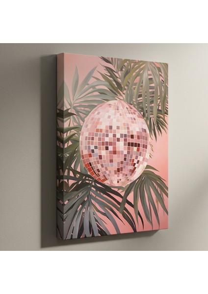Tropikal Disko Aşkına Pembe Disko Topu Tablosu