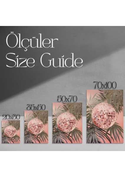 Tropikal Disko Aşkına Pembe Disko Topu Tablosu modelleri